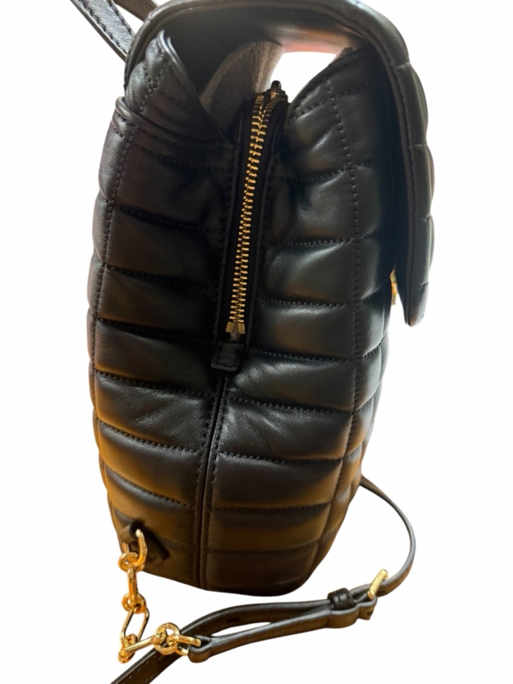 NWT Michael Kors Tribeca Small Quilted Puffy Black Leather Backpack Bag - Picture 5 of 8